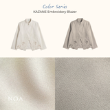 KAZANE Embroidery Long Sleeve Blazer
