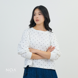 NOAeveryday | ETSU Striped Boxy Longsleeve T-Shirt | Atasan Wanita | Kaos Garis Lengan Panjang Wanita