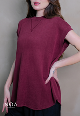 RAKU Knitted Oversized Sleeveless Blouse