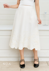 NOA X KUSUMANGGI - ARU Embroidery A-Line Midi Skirt
