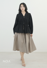 NATSU Linen Long Puff Sleeve Blouse