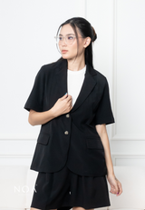 ARISA Short Sleeve Blazer - Black