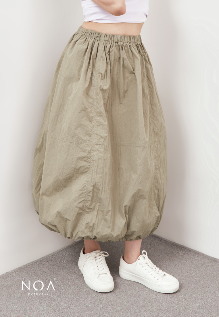 KAZUE Balloon Nylon Skirt - Green Sage