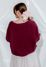 HATORI Knitted Batwing Long Sleeve Blouse