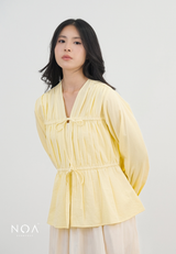NATSU Linen Long Puff Sleeve Blouse