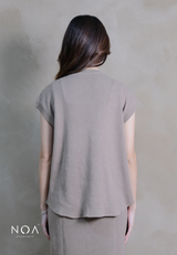 RAKU Knitted Oversized Sleeveless Blouse