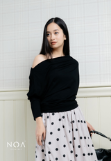 MINASE Rayon Off Shoulder T-Shirt