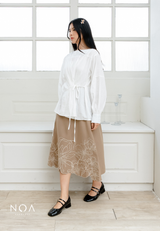 NOA X KUSUMANGGI - ARU Embroidery A-Line Midi Skirt