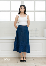 NOA X KUSUMANGGI - ARU Embroidery A-Line Midi Skirt