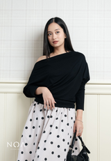 MINASE Rayon Off Shoulder T-Shirt