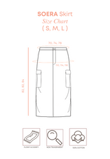 SHOERA Midi Cargo Skirt - Denim