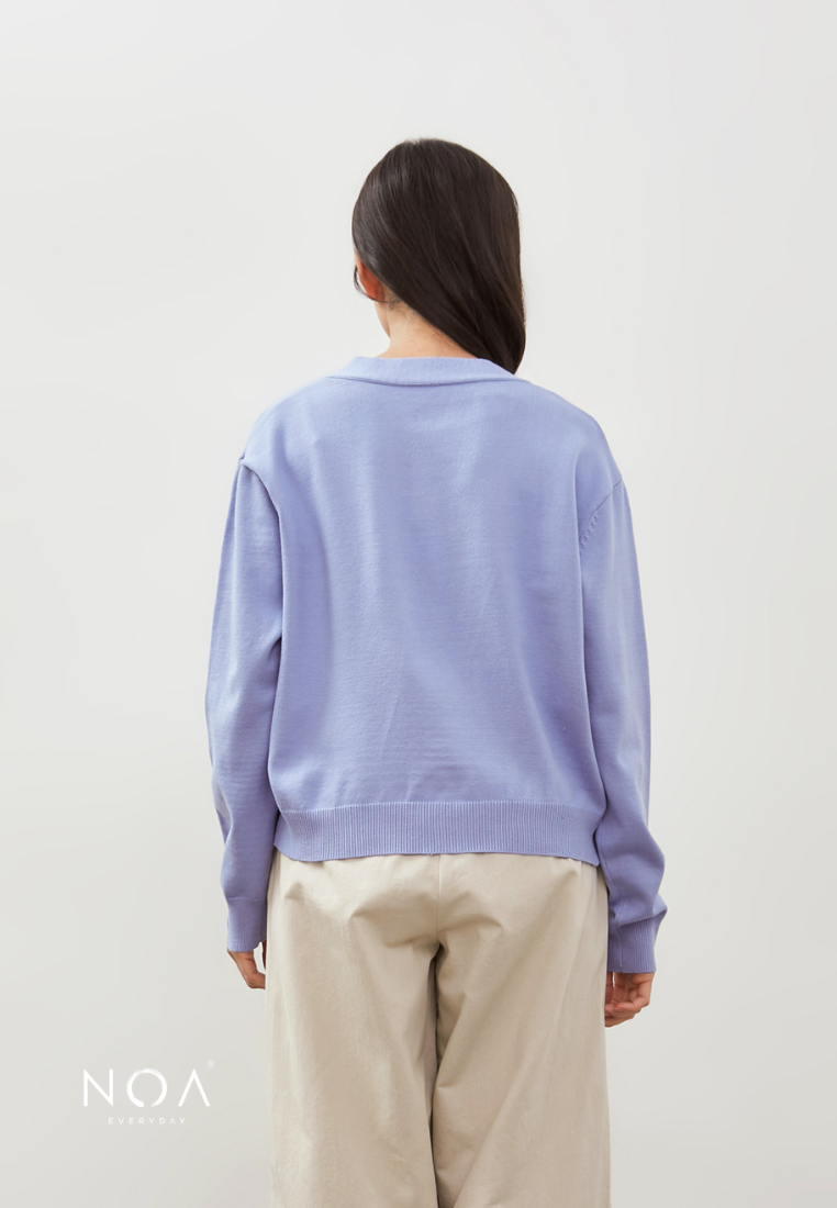 HOTARU Button Knitted Cardigan - Baby Blue