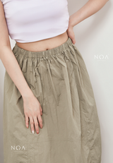 KAZUE Balloon Nylon Skirt - Green Sage