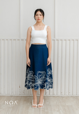 NOA X KUSUMANGGI - ARU Embroidery A-Line Midi Skirt