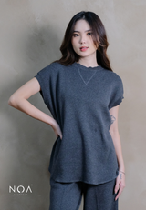 RAKU Knitted Oversized Sleeveless Blouse