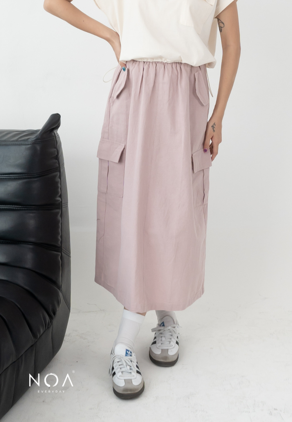 MARU Linen Cargo Skirt - Dusty Pink