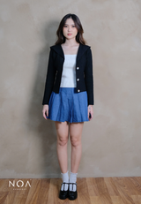 KAINA Knitted Collar Long Sleeve Blouse