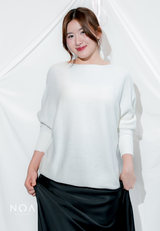 HATORI Knitted Batwing Long Sleeve Blouse