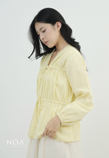 NATSU Linen Long Puff Sleeve Blouse