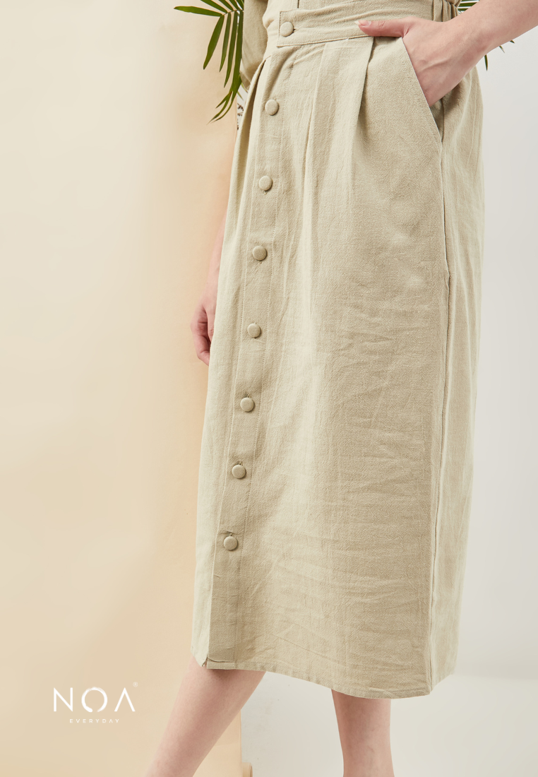 WATTAN Buttoned Skirt - Olive