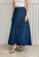 NOA X KUSUMANGGI - ARUKA Embroidery A-Line Maxi Skirt