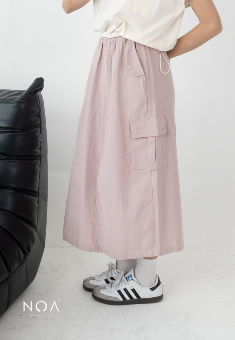 MARU Linen Cargo Skirt - Dusty Pink