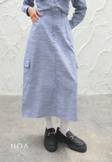 SHOERA Midi Cargo Skirt - Denim