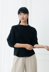 SEIJI PuffSleeve Basic T-Shirt - Black