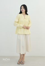 NATSU Linen Long Puff Sleeve Blouse