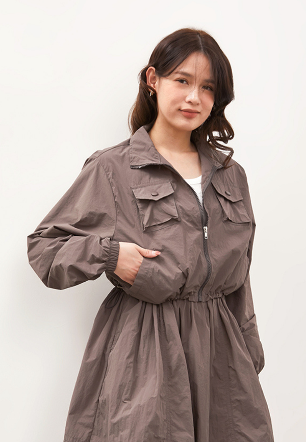 NOA STUDIO - KAZUE Cropped Nylon Jacket - Grey