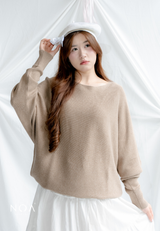 HATORI Knitted Batwing Long Sleeve Blouse