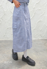 SHOERA Midi Cargo Skirt - Denim