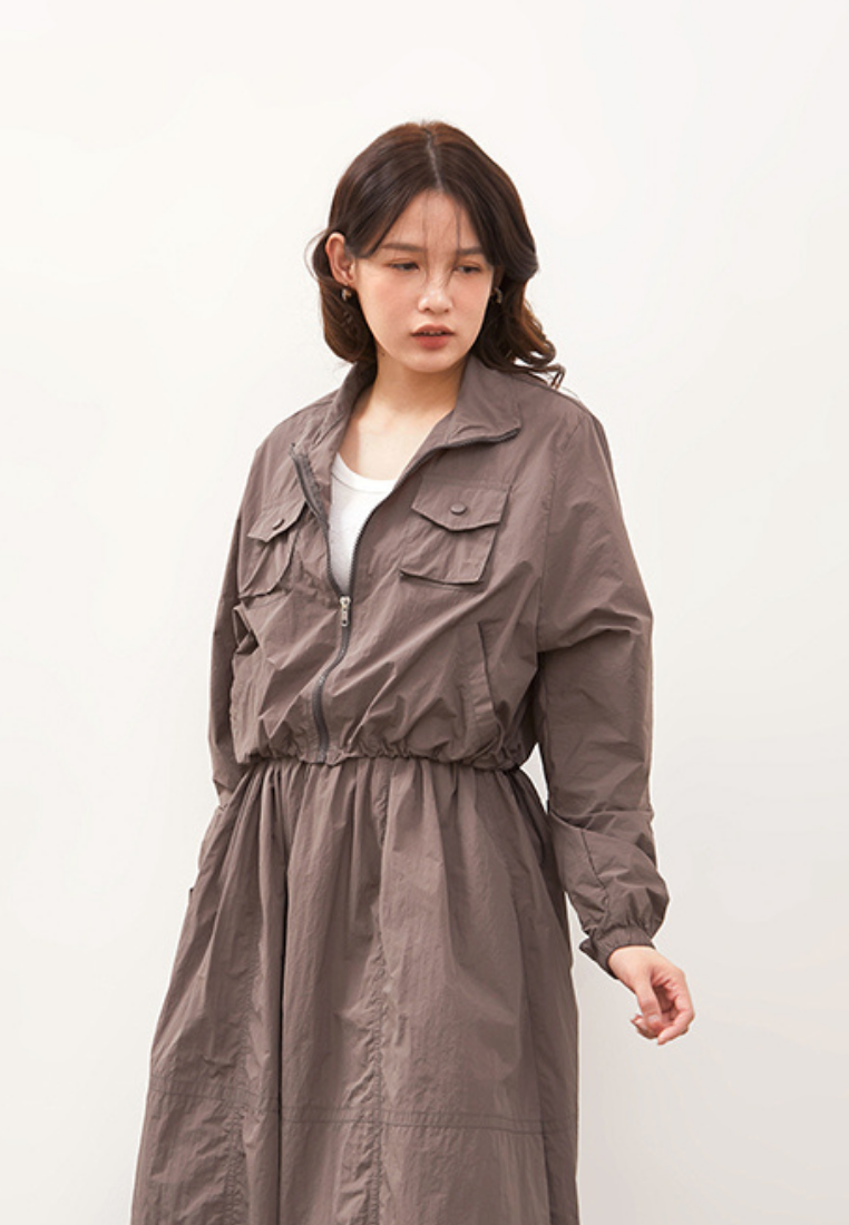 NOA STUDIO - KAZUE Cropped Nylon Jacket - Grey