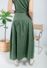 MASUYO Ruffle Maxi Skirt - Green