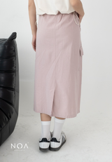 MARU Linen Cargo Skirt - Dusty Pink