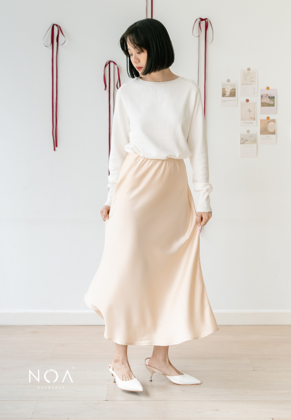 RITSUKA Satin Midi Skirt