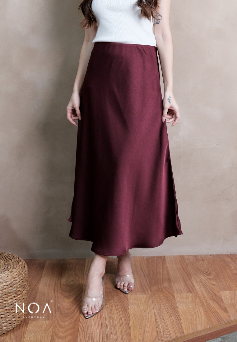 RITSUKA Satin Midi Skirt
