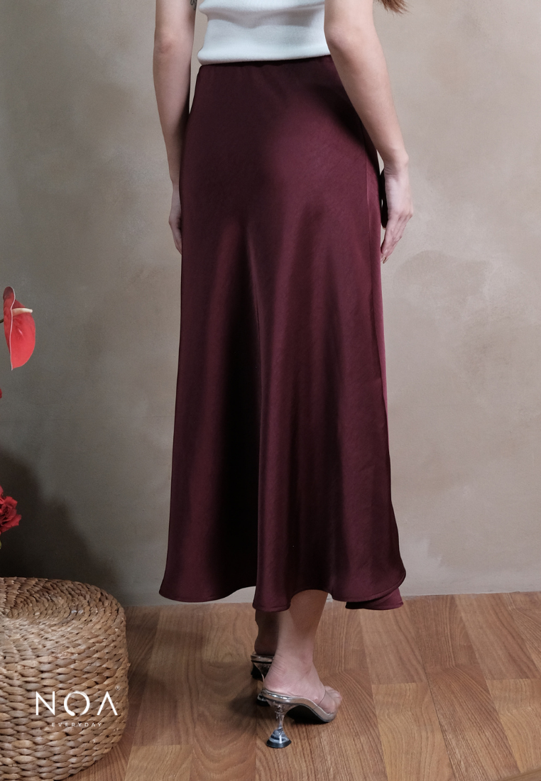 RITSUKA Satin Midi Skirt