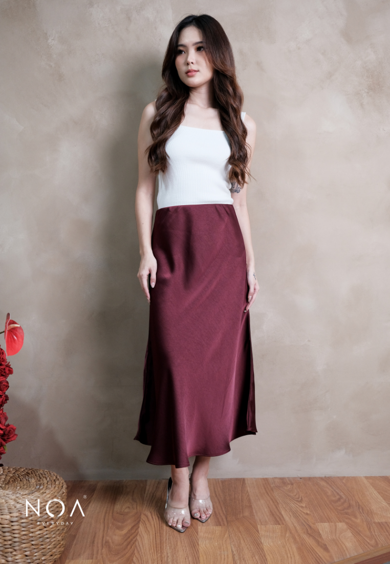RITSUKA Satin Midi Skirt