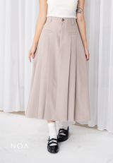 ARISA H-Line Maxi Skirt - Cream