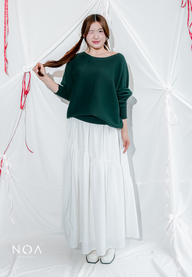 HATORI Knitted Batwing Long Sleeve Blouse