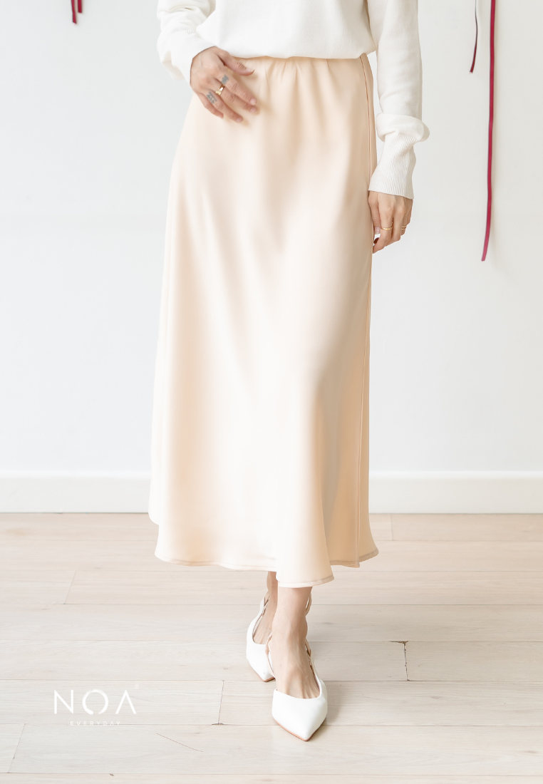 RITSUKA Satin Midi Skirt