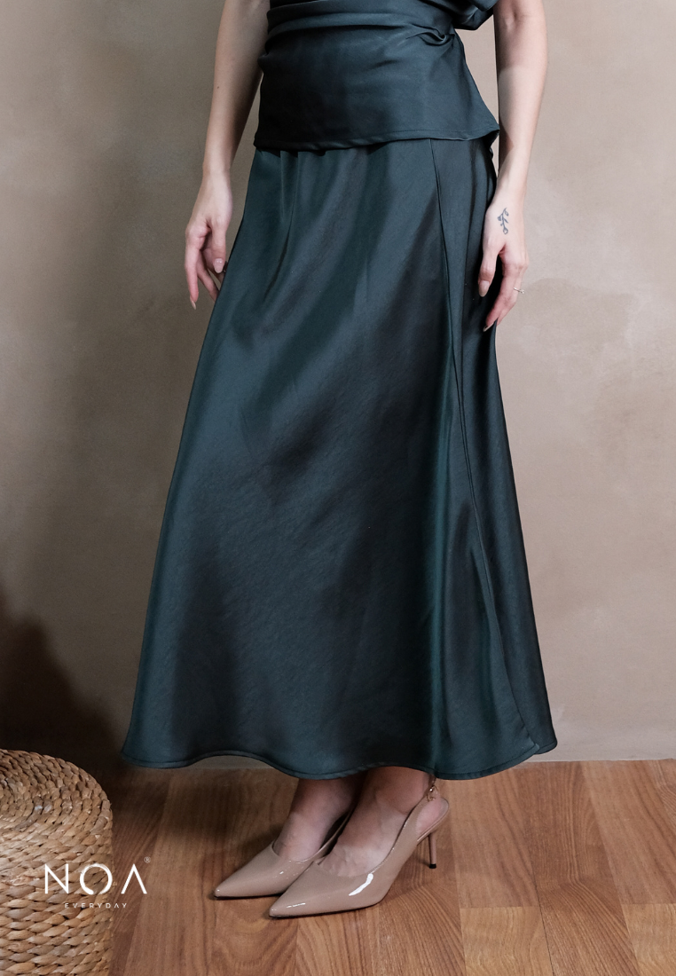 RITSUKA Satin Midi Skirt