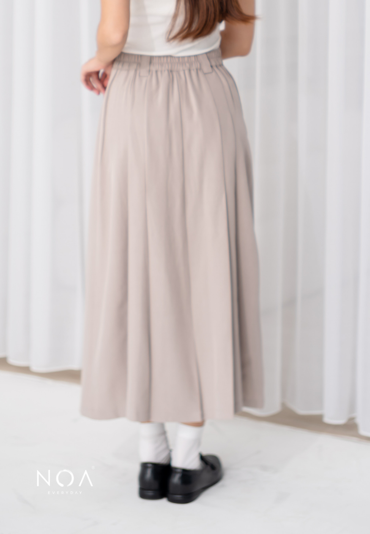 ARISA H-Line Maxi Skirt - Cream