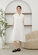 NISEKO Cotton Sleeveless V-Neck Midi Dress with Inner