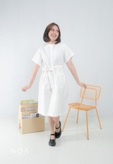 HIDETA Pocket Midi Dress - White