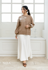 NOA X KUSUMANGGI - YORINE Knitted Puff Sleeve Blouse