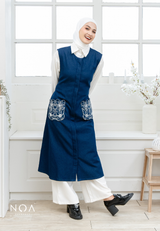 NOA X KUSUMANGGI - SHIZUKA Embroidery Pocket Sleeveless Midi Dress with Belt