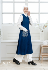 NOA X KUSUMANGGI - SHIZUKA Embroidery Pocket Sleeveless Midi Dress with Belt