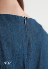NAGIYA Denim Sleveeless Maxi Flared Dress